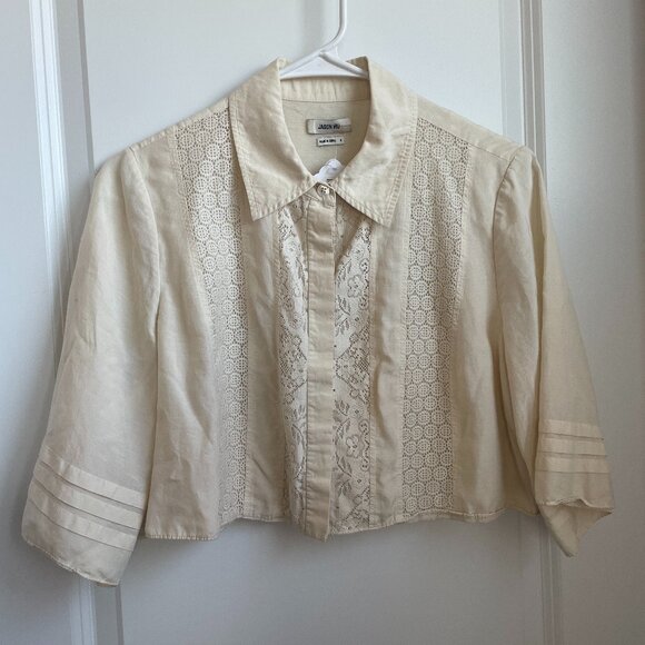 Jason Wu Designer Crop Button Down - Picture 3 of 9